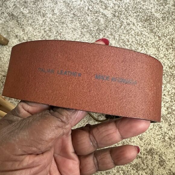 Italian Leather Brown Belt M - Picture 5 of 6